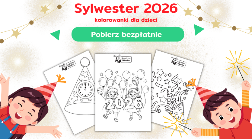 Kolorowanki Sylwester 2026 - wizualizacja